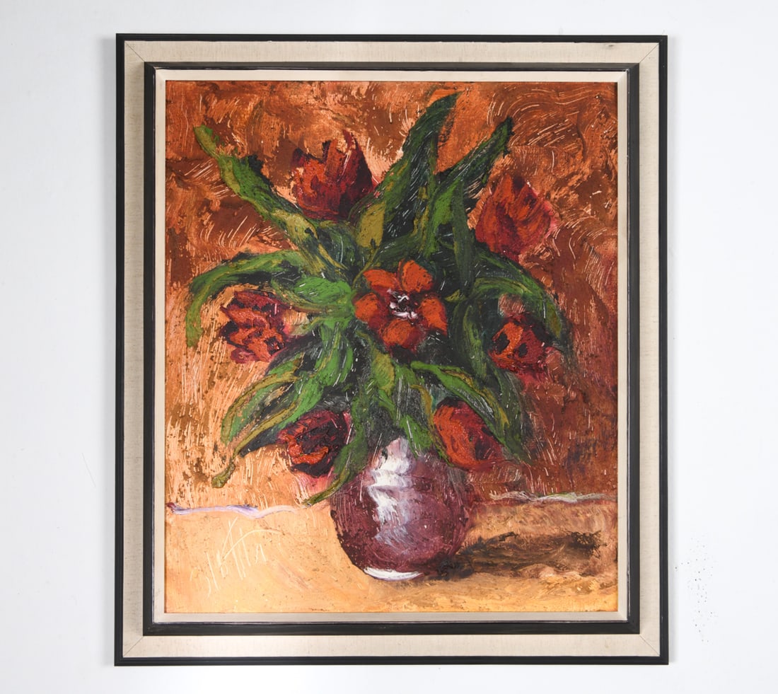 DANISH STILL LIFE O/C PAINTING 20TH C. (1 of 7)