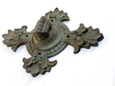 ANTIQUE LARGE BRONZE CHANDELIER CEILING PLATE