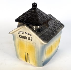 AMERICAN BISQUE POTTERY AFTER SCHOOL COOKIE JAR