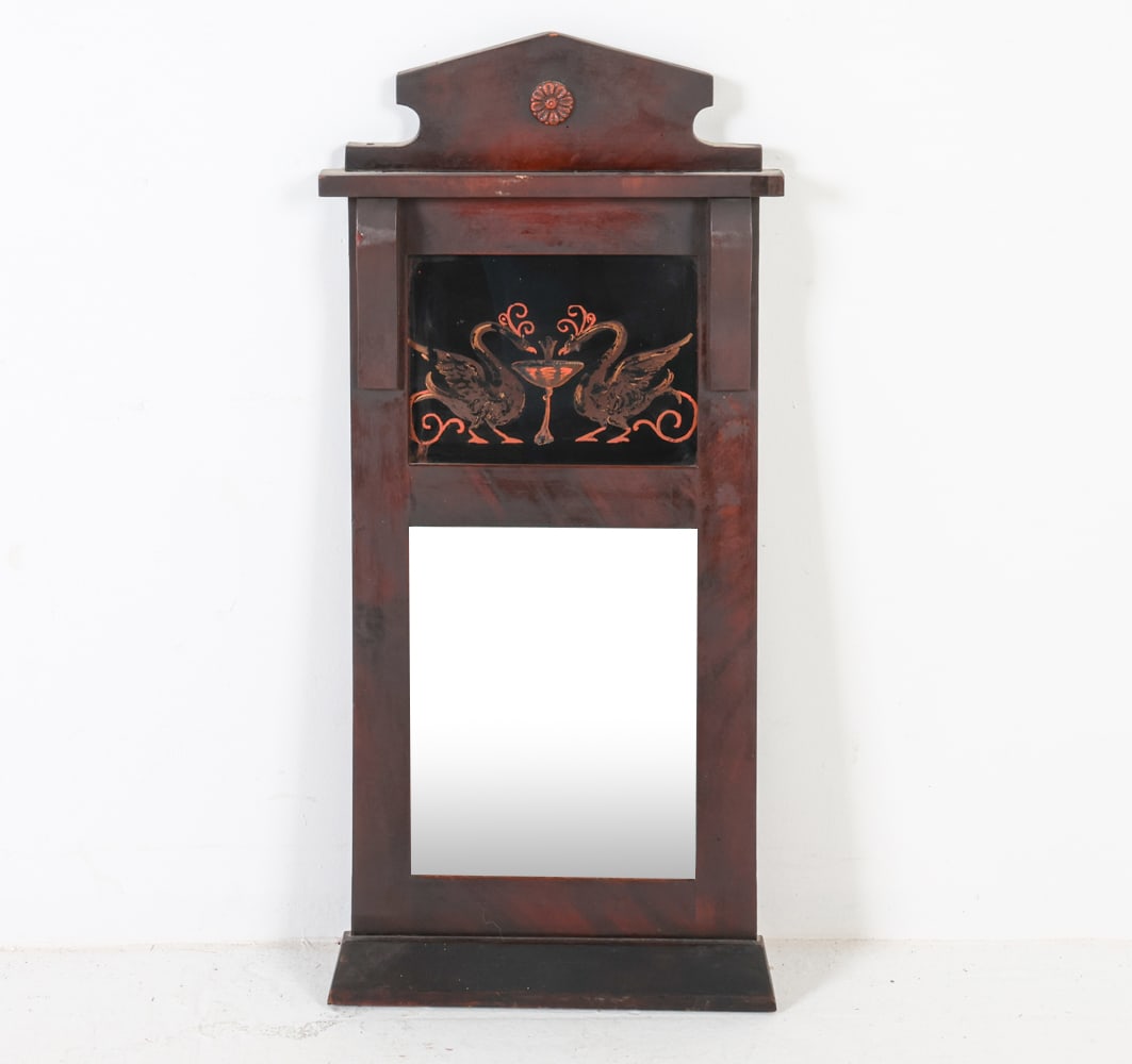 ANTIQUE DANISH PAINTED WALL MIRROR (1 of 10)