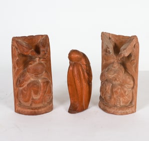 WOODEN CARVING GROUPING