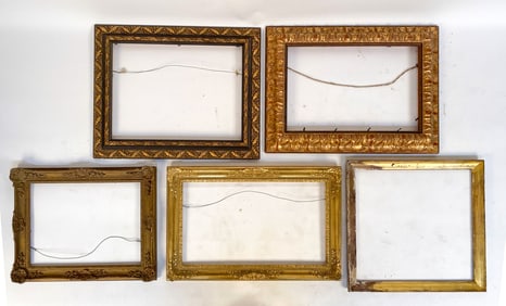 (5) VINTAGE WOOD FRAME GROUPING