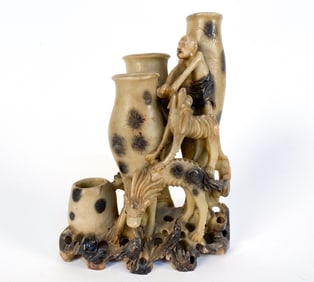 CHINESE CARVED SOAPSTONE SCULPTURE
