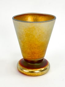 L. C. T. TIFFANY FAVRILE IRIDESCENT GLASS VASE