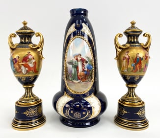 ROYAL VIENNA HAND-PAINTED PORCELAIN GROUPING