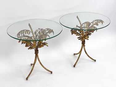 PAIR OF ITALIAN GILT METAL SIDE TABLES