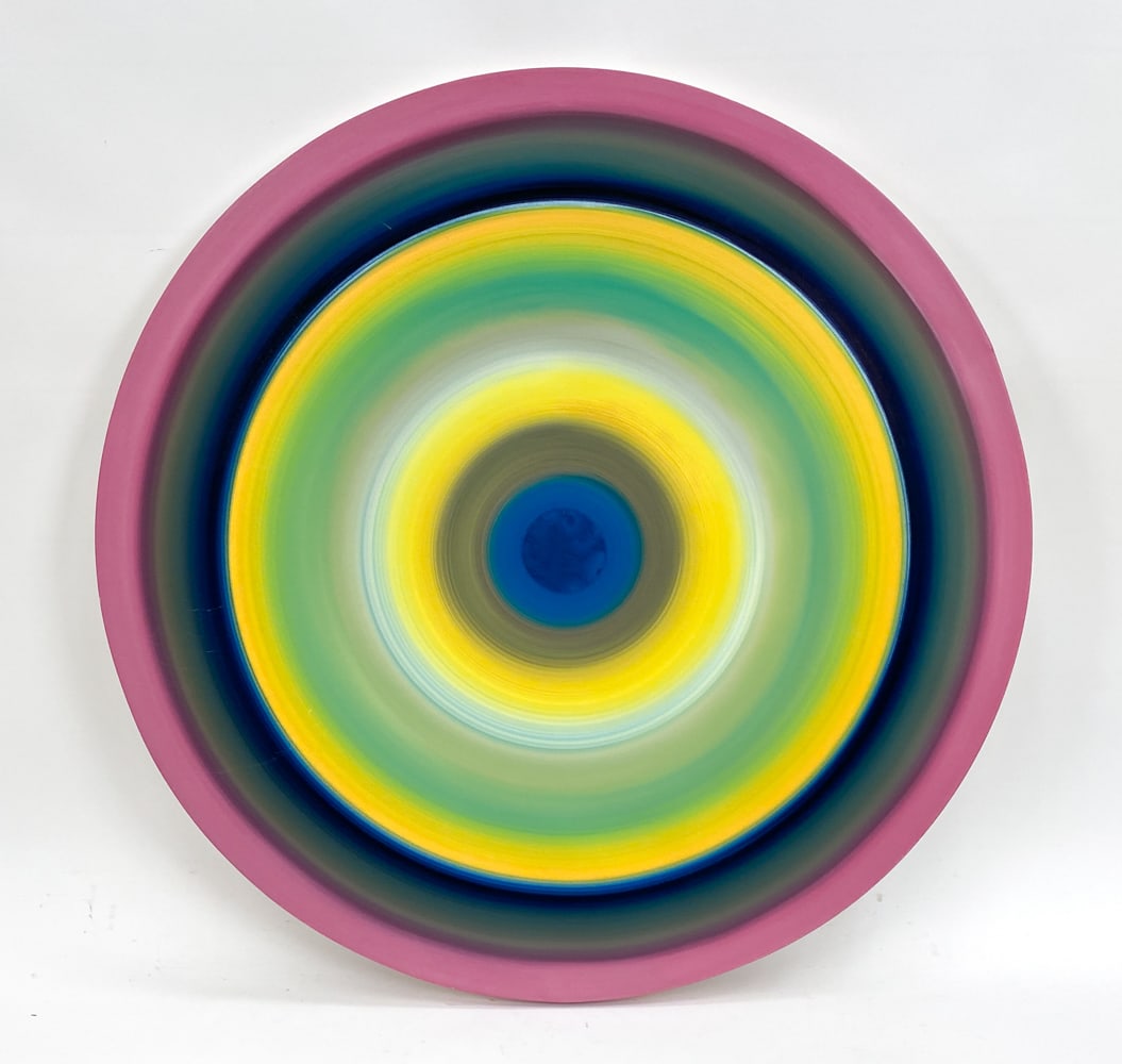 DAVID CHARLES WILLIAMS CIRCULAR ABSTRACT: Titled on verso "Echoes of Your Dignity", and dated 2016. Indistinctly signed verso. Dimensions: Dia 45" Condition: Few surface marks and edge rubs.