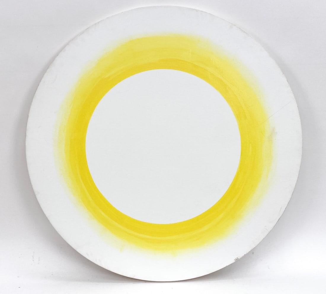 DAVID CHARLES WILLIAMS CIRCULAR ABSTRACT: Titled on verso "Elle", and dated 2013. Indistinctly signed verso. Dimensions: Dia 48.5" Condition: Few surface marks and edge rubs.