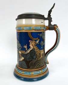 METTLACH GERMAN SONG & MUSIC CERAMIC STEIN