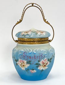 ANTIQUE C. F. MONROE NAKARA BISCUIT CRACKER JAR