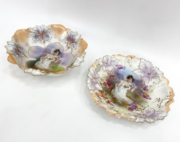 (2) RS PRUSSIAN PORCELAIN PORTRAIT SERVING BOWLS