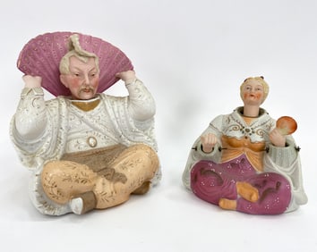 CHINOISERIE GERMAN BISQUE PORCELAIN NODDERS