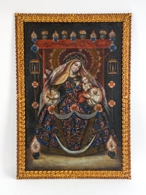 REPRODUCTION OF CUZCO SCHOOL OLD PERUVIAN PAINTING