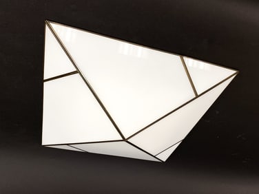 GERMAN METAL & ACRYLIC CEILING LIGHT C. 1980'S