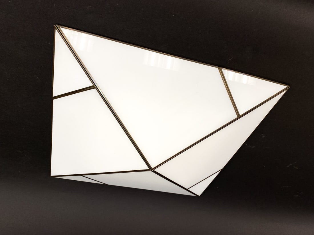 GERMAN METAL & ACRYLIC CEILING LIGHT C. 1980'S (1 of 6)