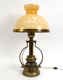 VINTAGE BRASS GIMBALLED LAMP