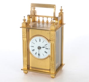 19TH C. FRENCH BRASS CARRIAGE CLOCK