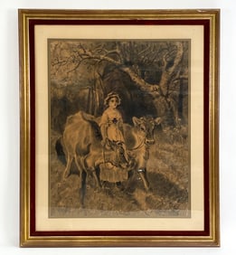 19TH C. CHARCOAL DRAWING BY R. L. COX