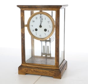 HARRIS & HARRINGTON FRENCH BRASS MANTEL CLOCK