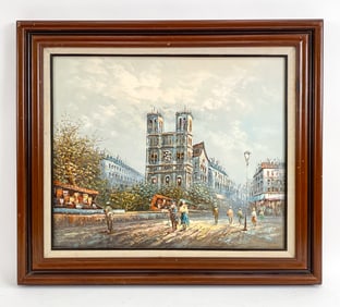 NOTRE DAME PARIS O/C PAINTING