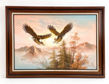 WILLIAM AMADIO 20TH. CENTURY BALD EAGLES O/C