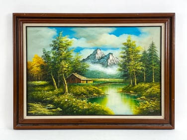 SHELTON 20TH CENTURY LANDSCAPE O/C PAINTING