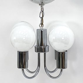 MID-CENTURY CHROME PENDANT LIGHT