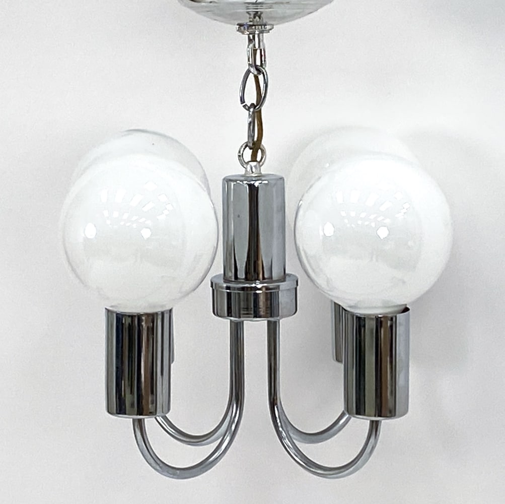 MID-CENTURY CHROME PENDANT LIGHT (1 of 7)