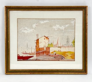 E. SCHWARZ MIXED MEDIA PAINTING