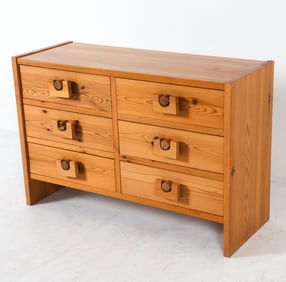 SCANDINAVIAN BRUTALIST PINE CHEST OF DRAWERS