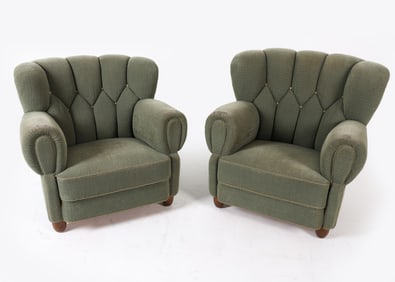 PAIR MID-CENTURY DANISH LOUNGE CHAIRS