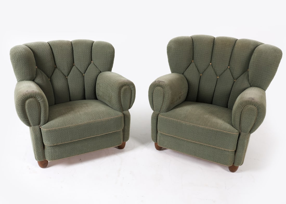 PAIR MID-CENTURY DANISH LOUNGE CHAIRS (1 of 18)