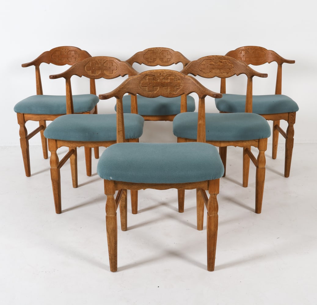 (6) KJAERNULF STYLE DANISH OAK DINING CHAIRS (1 of 13)