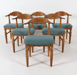 (6) KJAERNULF STYLE DANISH OAK DINING CHAIRS