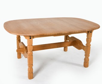 KJAERNULF STYLE DANISH OAK EXTENDING DINING TABLE