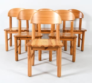 (6) DAUMILLER STYLE PINE DINING CHAIRS