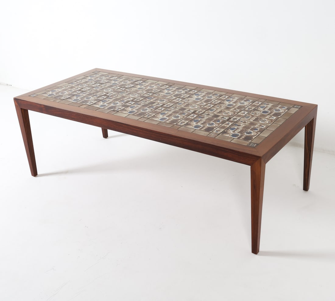 ROYAL COPENHAGEN ROSEWOOD & TILE TABLE C. 1970S (1 of 15)