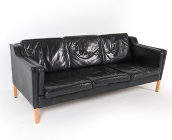 STOUBY MOGENSEN STYLE DANISH LEATHER SOFA