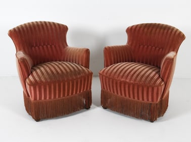 PAIR OF DANISH MOHAIR CLUB CHAIRS C. 1950S