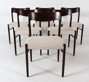 (6) ATTR. NIELS MOLLER DANISH DINING SIDE CHAIRS