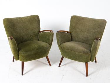 PAIR OF DANISH BEECH COCKTAIL CHAIRS 1960S