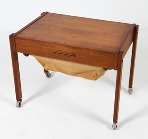 MID-CENTURY DANISH TEAK SEWING TABLE C. 1960S