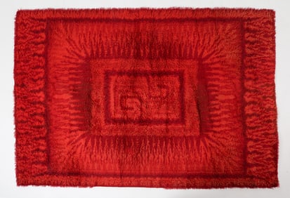 TAEPER DANISH RYA WOOL RUG C. 1970S