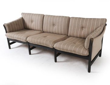 DANISH BEECH & WOOL SOFA C. 1960S