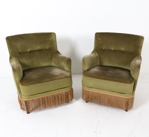 PAIR OF DANISH MOHAIR LOUNGE CHAIRS C. 1960S
