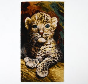 DANISH SHAG WOOL LEOPARD RUG C. 1970S