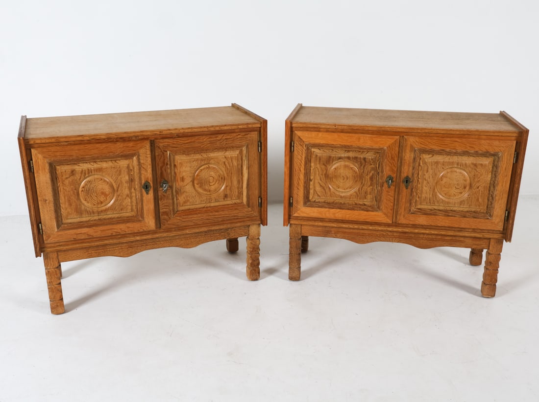 PAIR KAJAERNULF STYLE DANISH OAK CABINETS C. 1970S (1 of 15)