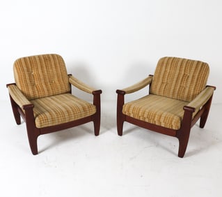 PAIR OF DANISH BEECH LOUNGE CHAIRS C. 1960S