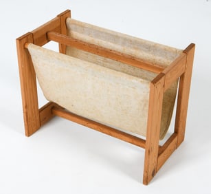 DANISH PINE MAGAZINE HOLDER C. 1970S