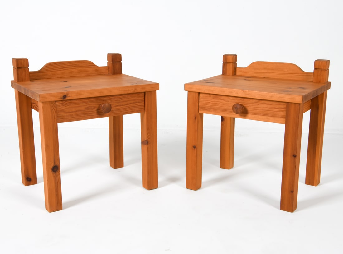 PAIR OF SWEDISH PINE NIGHT STANDS C. 1970S (1 of 16)